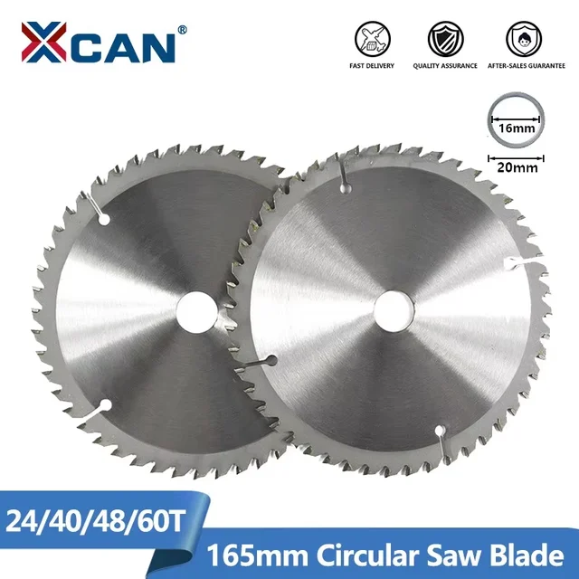 XCAN 165mm Tarcza do piły tarczowej TCT Tarcza do cięcia drewna Narzędzia do obróbki drewna Tarcza do cięcia drewna 24/40/48/60T