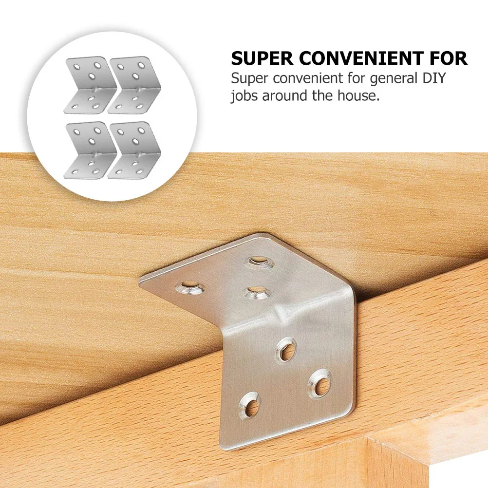 12 قطعة من موصل الرف بطبقة من الفولاذ المقاوم للصدأ دعامات زاوية زاوية شديدة التحمل لثبات أثاث كرسي الخزانة #3