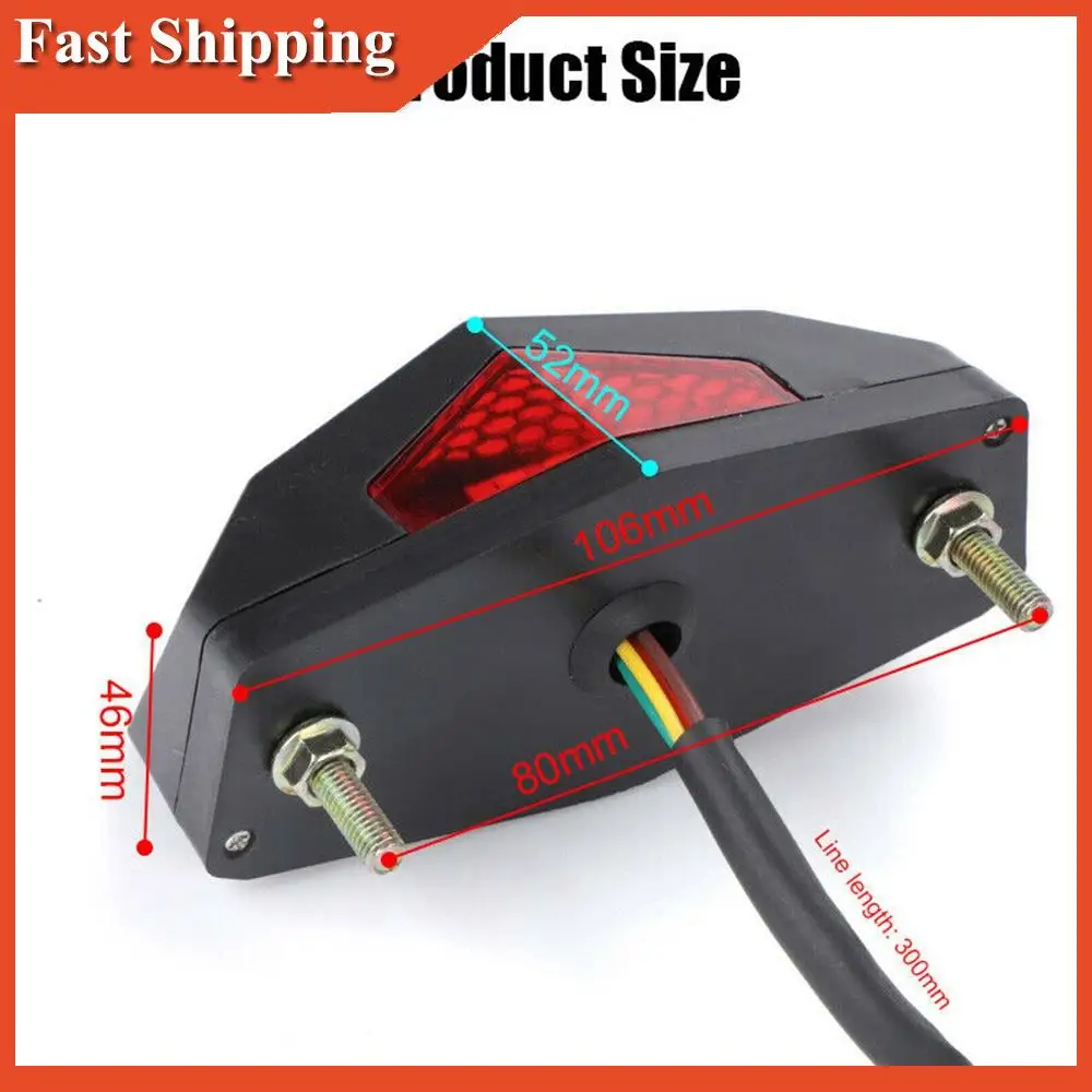 

A90E-5 In 1 Motorcycle LED Turn Signals Stop Rear Tail Brake Light License Plate Universal Red