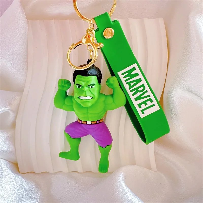 كارتون لقلادة سلسلة المفاتيح الرجل العنكبوت، الأخضر العملاق، كابتن أمريكا لطيف دمية حقيبة الظهر ملحق شماعات