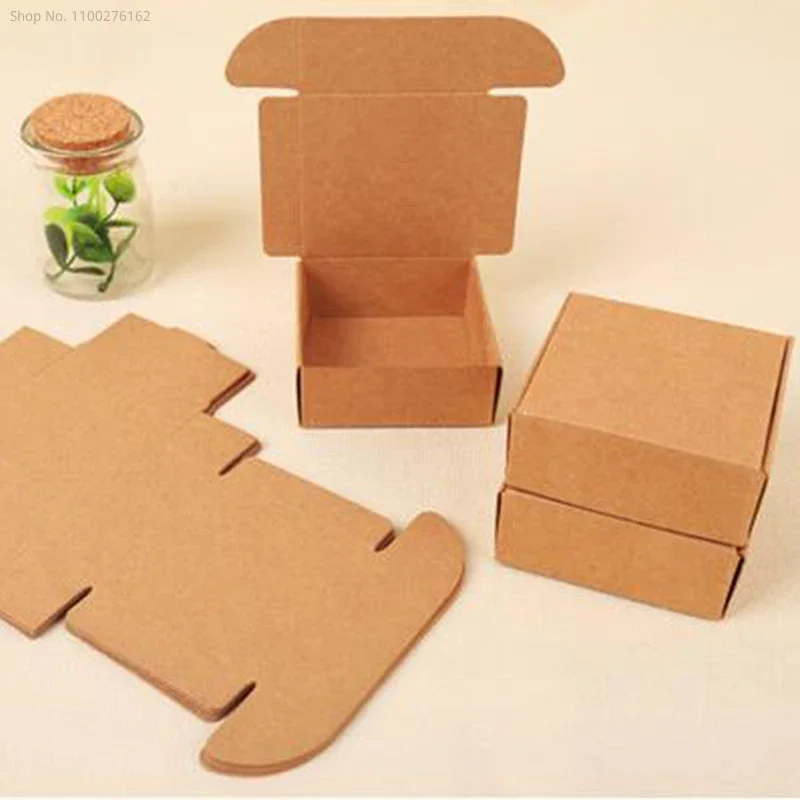 50/100PCS Blank Small Gifts Soap Cardboard Paper Flip Boxes,Folding Kraft Paper Square Craft box,Candy Gift Packaging Boxy Boxes