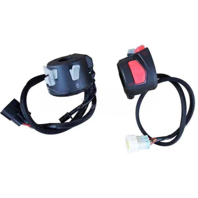 Motorcycle Left Right Handlebar Combination Switch With Backlight Headlight Horn Turn Signal Switch For QJMOTOR SRK550 SRK450