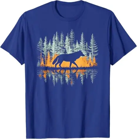 Graphic Saying Tee Wolf Forest Nature Wildlife Outdoor T-Shirt Humor Funny Camping Hiking Lover Wolf Nature Explorers Clothes