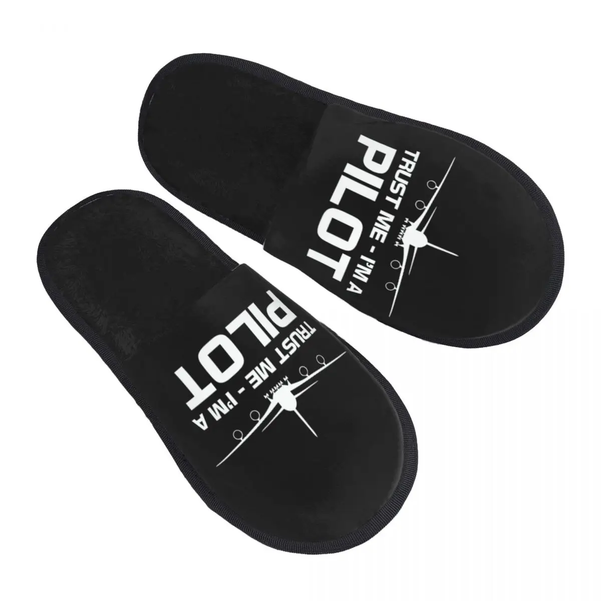 Custom Trust Me IM A Pilot Soft Memory Foam House Slippers Plane Flying Aeroplane Aviation Gift Cozy Warm Anti-skid Sole Slipper