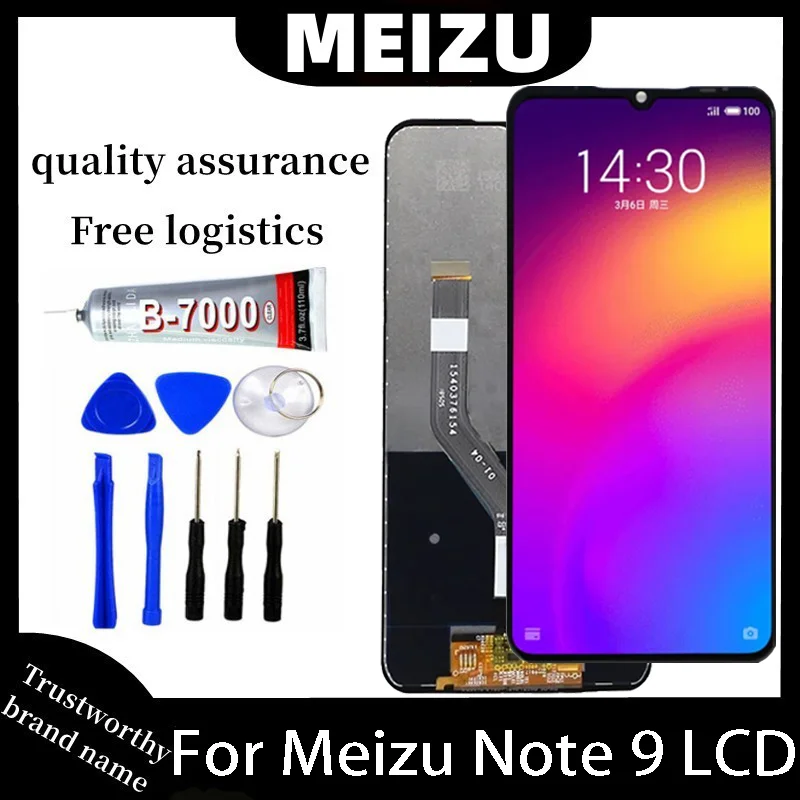 100% Test 6.2” For Meizu Note9 LCD Display Screen Touch Digitizer Assembly For Meizu Note 9 M923H M923Q M923C With Frame Replace