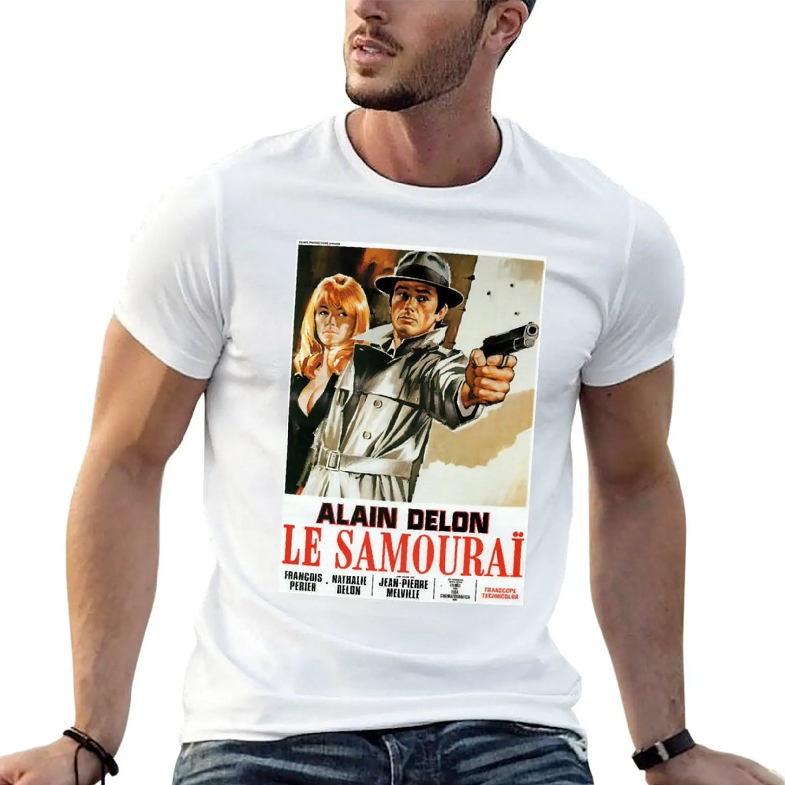 Camiseta Le Samourai masculina, camiseta gráfica de algodão 100% masculina, camiseta de algodão 100%