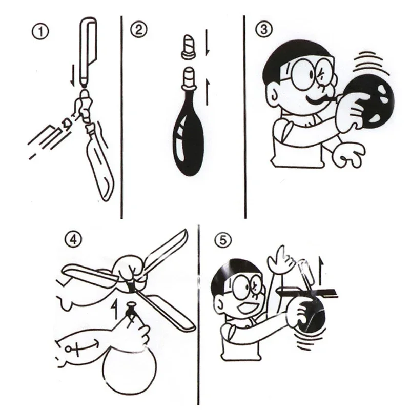 1 globo de aire helicóptero de juguete globo divertido ortable helicóptero al aire libre volando niños fiesta de cumpleaños juego del Día de los niños
