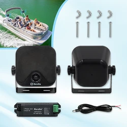 Herdio 100W 4 Inch Marine Waterproof Bluetooth Box Speakers Compact Audio Stereo Sound System Speaker For Boat Golf Cart ATV UTV