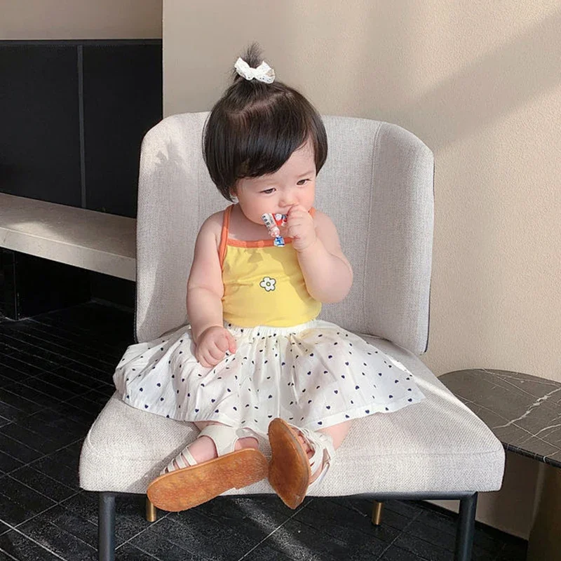 Kids Summer Clothes Baby Girls Cartoon Cute Tank Top Children Korean Casual Vest Sweet Lovely T-shirt 2024 Little Girl's Costume view 3