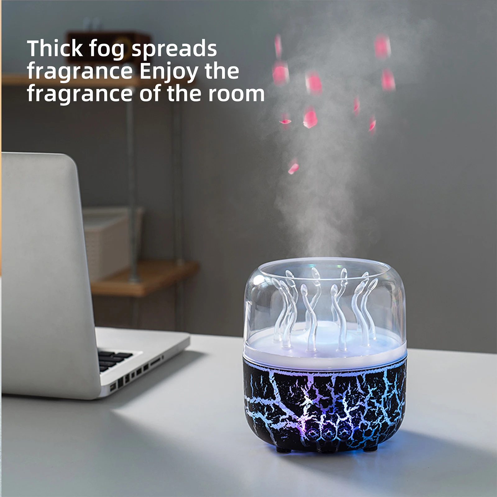 

280ml Rotating Jellyfish Aroma Diffuser with Remote & Timer Aromatherapy Humidifier Aromatherapy Jellyfish Diffusers for Bedroom