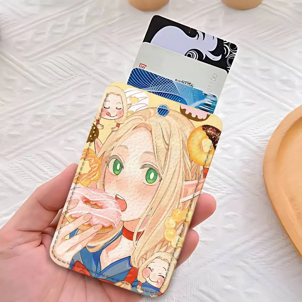 Tasty D-Delicious in D-Dungeons Llavero con etiqueta para llaves Tarjetero de cuero Llavero Tarjetero de acceso rectangular