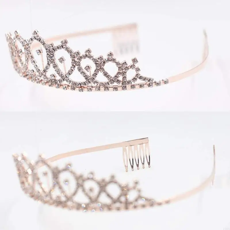 P88A For Women Birthday Rhingestones For Girls Tiaras Crowns with Sash