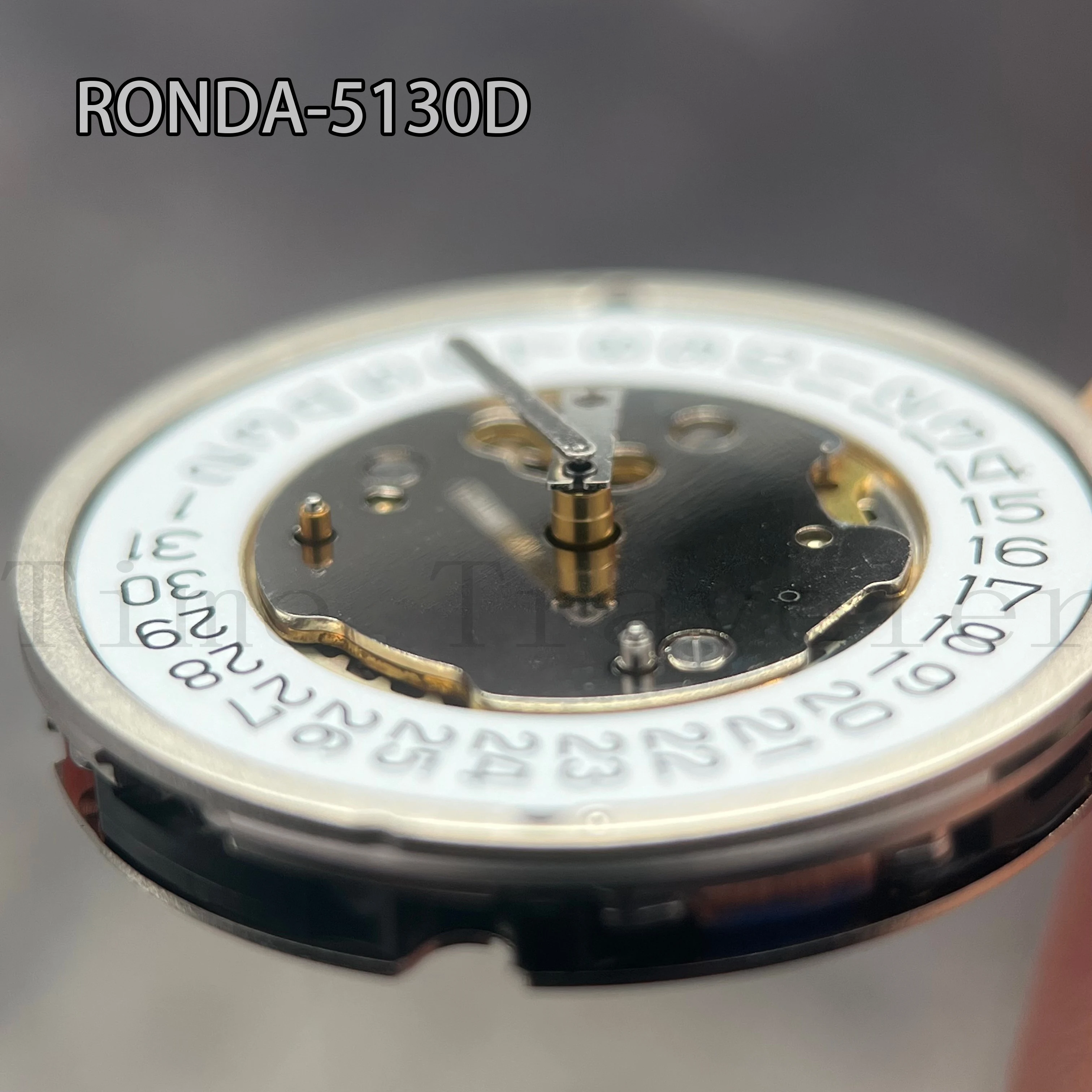 5130.D Ronda Movement Quartz Mechanism 5130D Silver Version White Datewheel Six Jewels Watch Parts Replacements