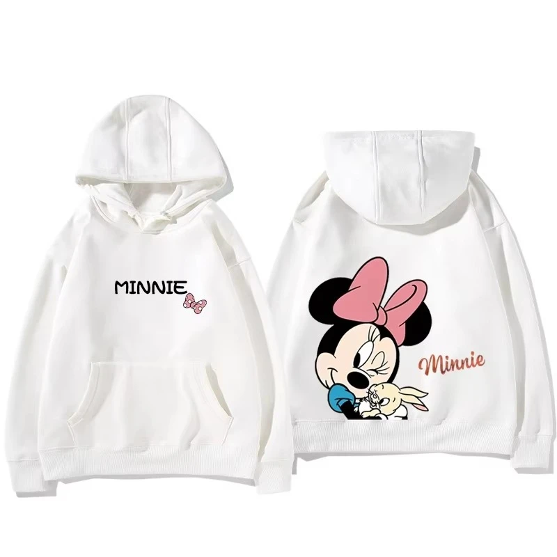 

MINISO Autumn Mickey Minnie Disney hoodie for male and female couples parent-child cartoon print loose hooded clothes