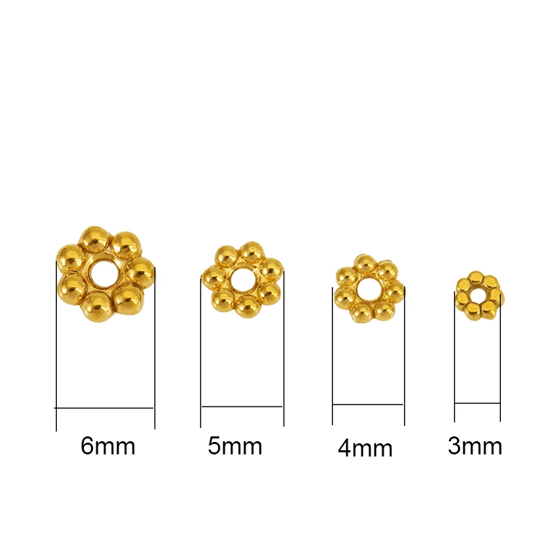 30 قطعة أبدا تتلاشى الفولاذ المقاوم للصدأ الخرز السائبة مجموعة 3 مللي متر 4 مللي متر 5 مللي متر 6 مللي متر PVD فضفاض خزر عازل Diy بها بنفسك مجوهرات قلادة سوار صنع