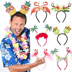 Amazon's new ins summer theme flamingo headband decorated with coconut tree beach Hawaiian dress headband