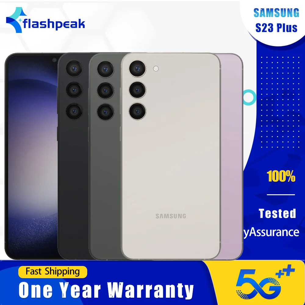 هاتف سامسونج جالاكسي S23 Plus S916U1 5G الأصلي S23 + NFC 6.6 "8GB RAM 256GB ROM Snapdragon 8 Gen 2 ثماني النواة هاتف ذكي