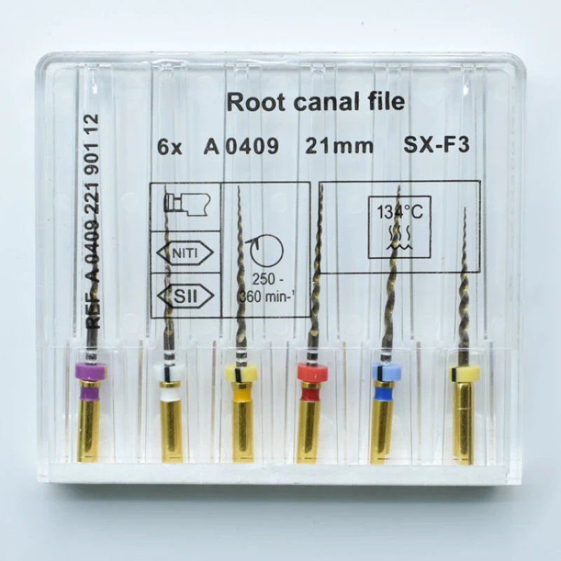 Dental Nickel-Titanium Root Canal File Gold Root Canal File 21mm/25mm Nickel-Titanium Instrument Dental Dentist Tool