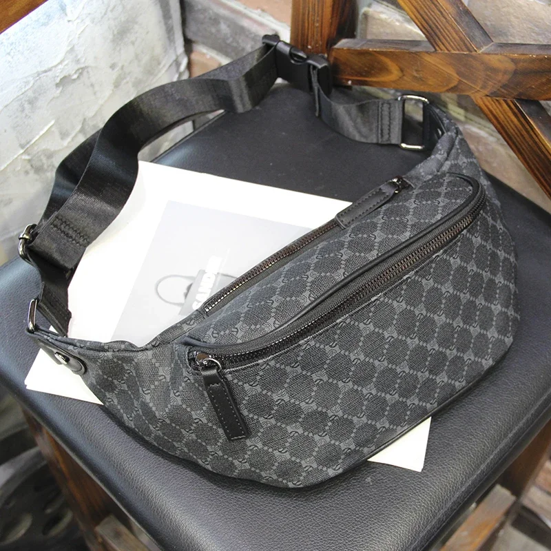 Xiao.P 2023 New Plaid Chest Bag Sports Cycling Phone Waistpack Korean Men's Shoulder Bag Casual Fashion Crossbody Bag