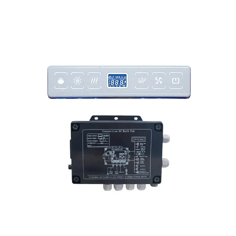 Acrylic for B06/H06 bath or individually integrated surf massage thermostatic bath controller.