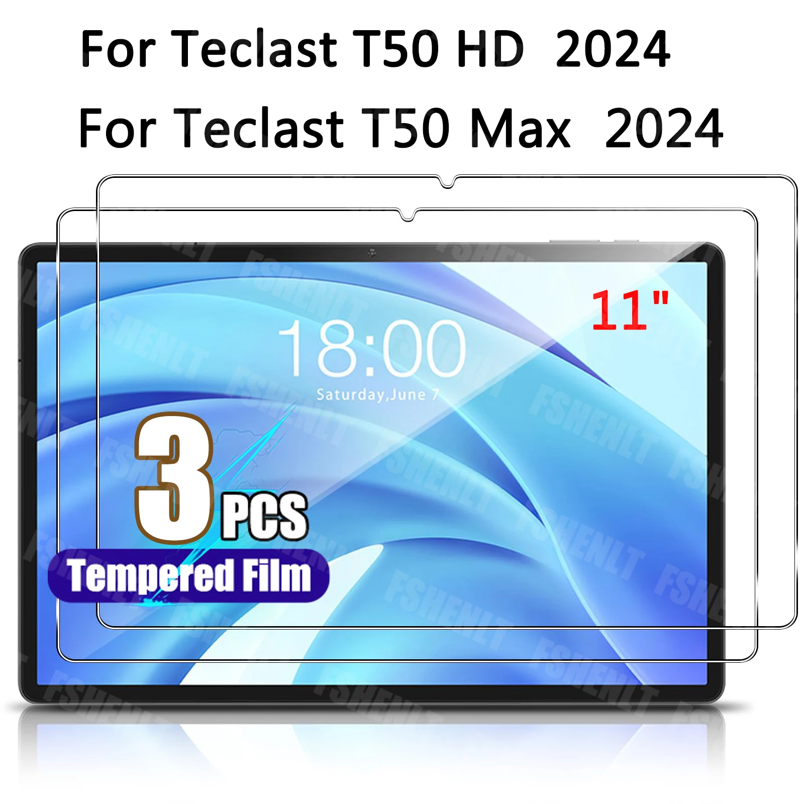 

For Teclast T50 HD (11 inch) 2024 Screen Protector Anti-Scratch 9H Hardness Tablet Tempered Glass Film for Teclast T50 Max 11"