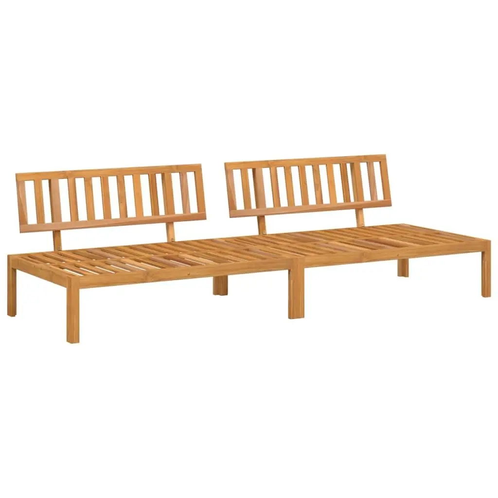 #Solid Acacia Wood Modular Patio Middle Sofa pcs Slatted Backrest Water-Resistant Outdoor Garden Backyard Set