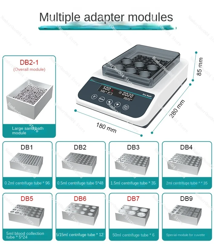 uitable for thermostatic metal bath double module dry thermostatic heater laboratory dry bath incubator DB100-2P