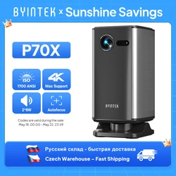 Popularny mini projektor BYINTEK P70 DLP 4K z 3D Android Wifi 1080P Film Video LED z projektorem bateryjnym Zegarek w dowolnym miejscu