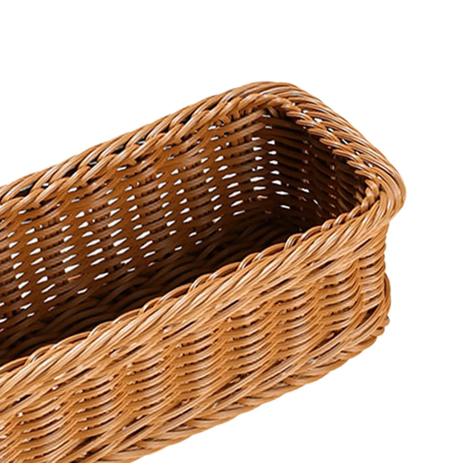 Woven Cutlery Basket Imitation Rattan Tableware Tray Tabletop Food Vegetables