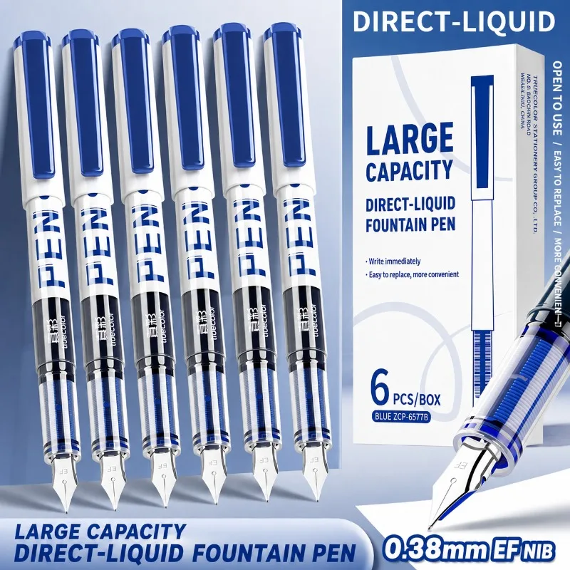 Disposable Ink Pen 0.38mm EF Nib, True Color Direct Liquid Ink, Quick-Dry Smooth Writing Pen for Students, Large Ink Capacity,