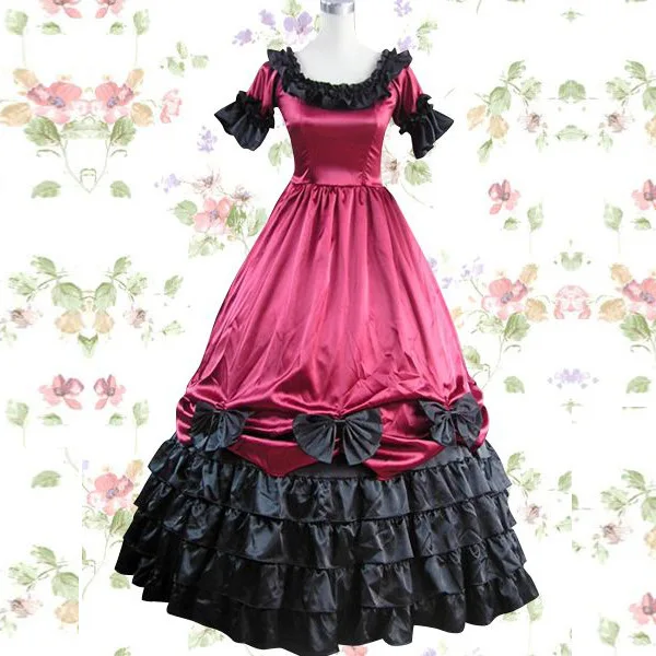 Lolita Victorian Ruffled Floor-length Dress Medieval Court Royal Princess Gothic Ball Gown Ruffles Skirt Prom Rococo Dresses