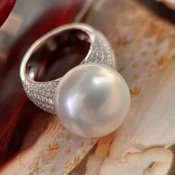 LuxuryCrystal Pearl Rings for Women Adjustable Finger Ring
