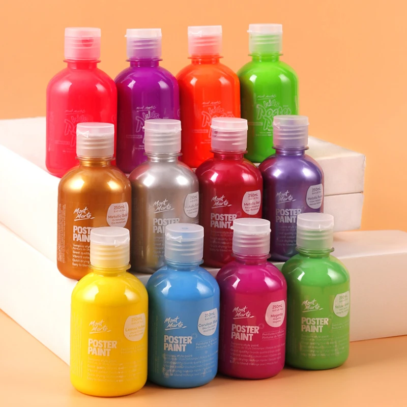 250ML Washable Kids Tempera Paint Set, Non-Toxic & Vibrant Colors, Perfect for DIY Finger Painting & Creative Art Projects