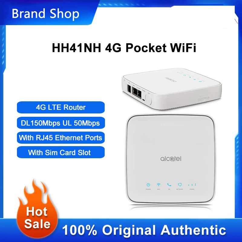 모바일 광대역 네트워크 잠금 해제 알카텔 무선 라우터, SIM 카드 슬롯, RJ45 이더넷 포트, 150Mbps 포켓 핫스팟, HH41NH 4G