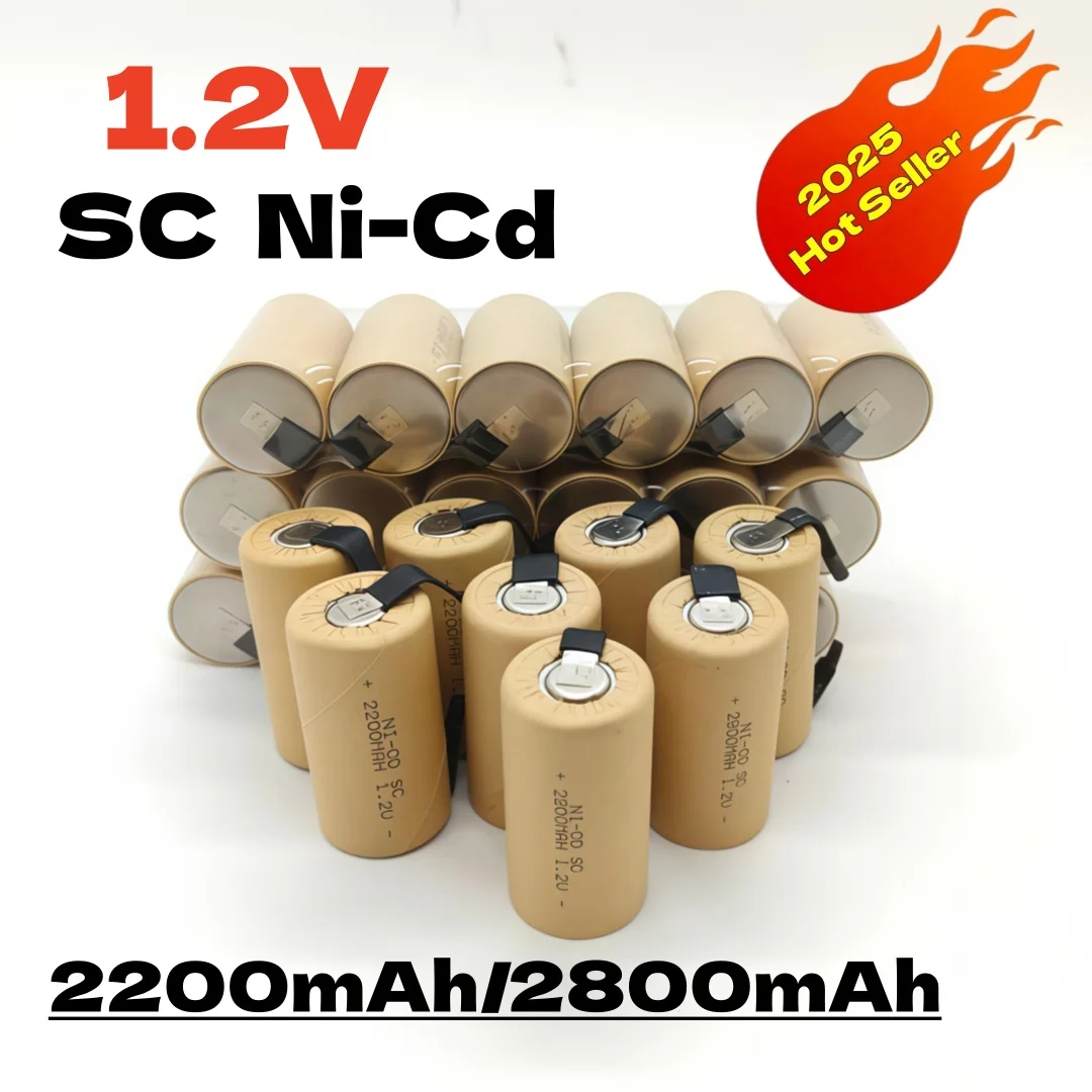 Hot Seller 1.2V 2200mAh/2800mAh Nickel-Cadmium Rechargeable Battery, Suitable for Use as a Replacement Battery in Multiple Power