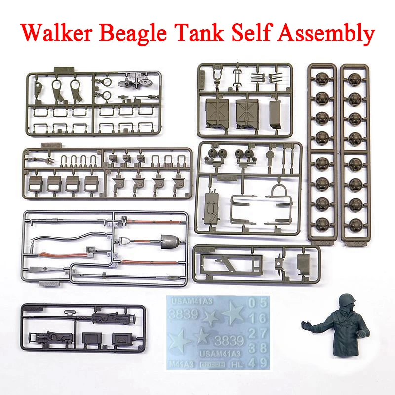 Henglong 3839-1 Walker Beagle M41a3 Tank Toy Plastic Self Decorative Accessories Sticker Car Captain Remote Control Rod