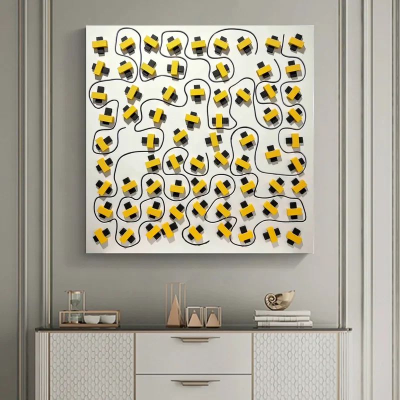 Abstract Wood Carving Decorative Painting Simple Modern Abstract Wall Art New Trendy Modern Art Hanging Paintings