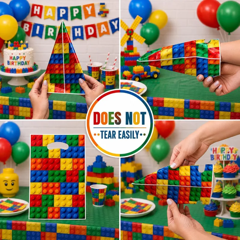 50-200PCS Building Block Birthday Party Favor Bags Goodie Bags Candy Treat Holders for Lego Themed Celebrations Decorations - view 3