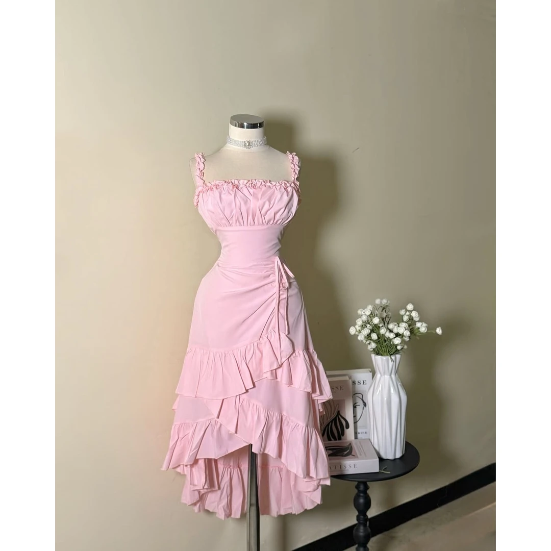 

Lumina Line A Muslim Evening Dresses Luxury Women's Elegant Party Dress Custom Made Sling Pink Wedding Guest Dress Woman Prom