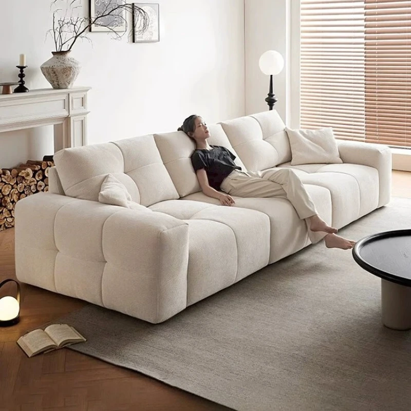 Modern Simple Chenille Fabric Sofa Living Room Adjustable Backrest Sitting Deep Lazy Living Room Sofas And Seating Furniture