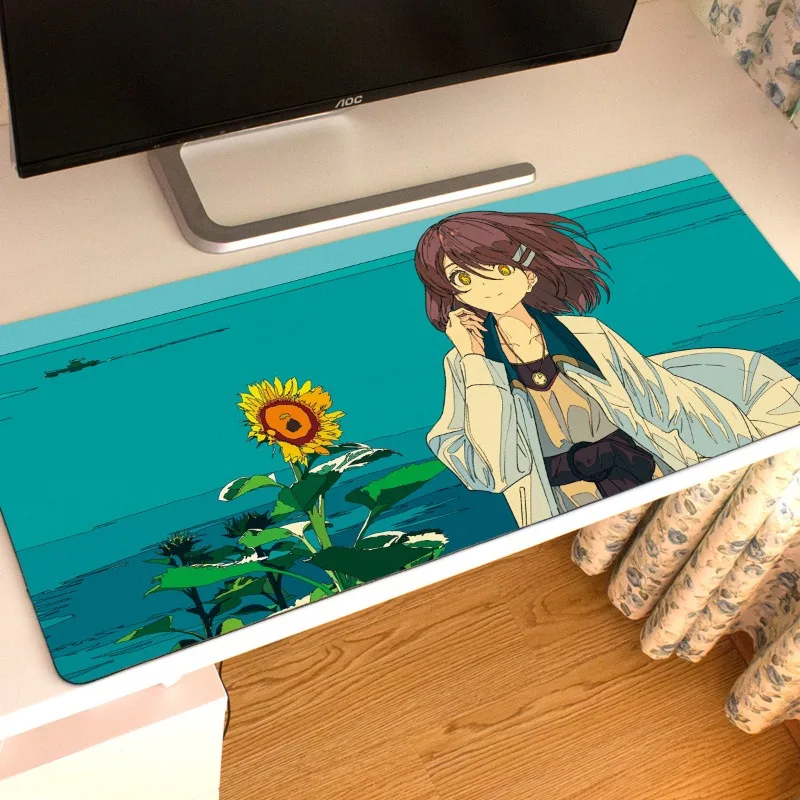 

Двумерный аниме-коврик для мыши, увеличенный коврик для мыши для киберспорта, коврик для клавиатуры офисного компьютера, коврик для стола в общежитии