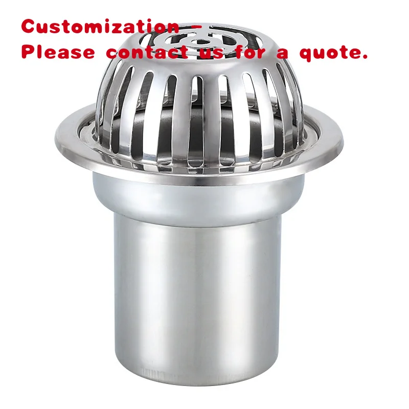 custom.Modern Design Stainless Steel Roof Floor Drain Gutter 75/110/150 Tube Strainer House Rain Bucket Balcony Bathroom Bas