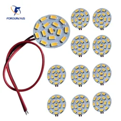 10pcs Range Hood Boat Round Lighting AC12V 24V 20cm Wire 3W Replaces 25W Halogen Lamp 15leds 5730smd No Flicker LED Light Bulbs