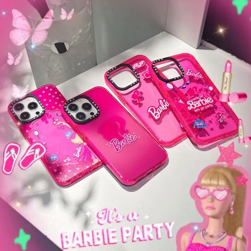 

Kawaii Miniso Iphone Phone Case Anime Cute Barbie Cartoon Refer To 14Promax 15 Graffiti All Inclusive Phone Case Gifts for Girls