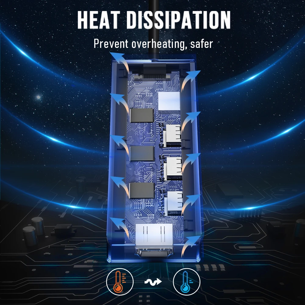 Lemorele 6-em-1 usb c hub tipo c para hdmi 4k 30hz, usb a 3.0 5gbps docking station tf sd 480 mb/s para computador portátil tablet