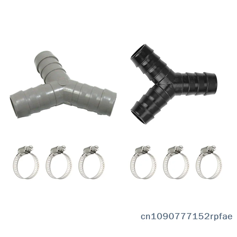 {NN72} 2 Pcs Washing Machine Drain Hose Y-Type Reducer Plastic Connector For Split Pipe Connection Three-Way Adapter