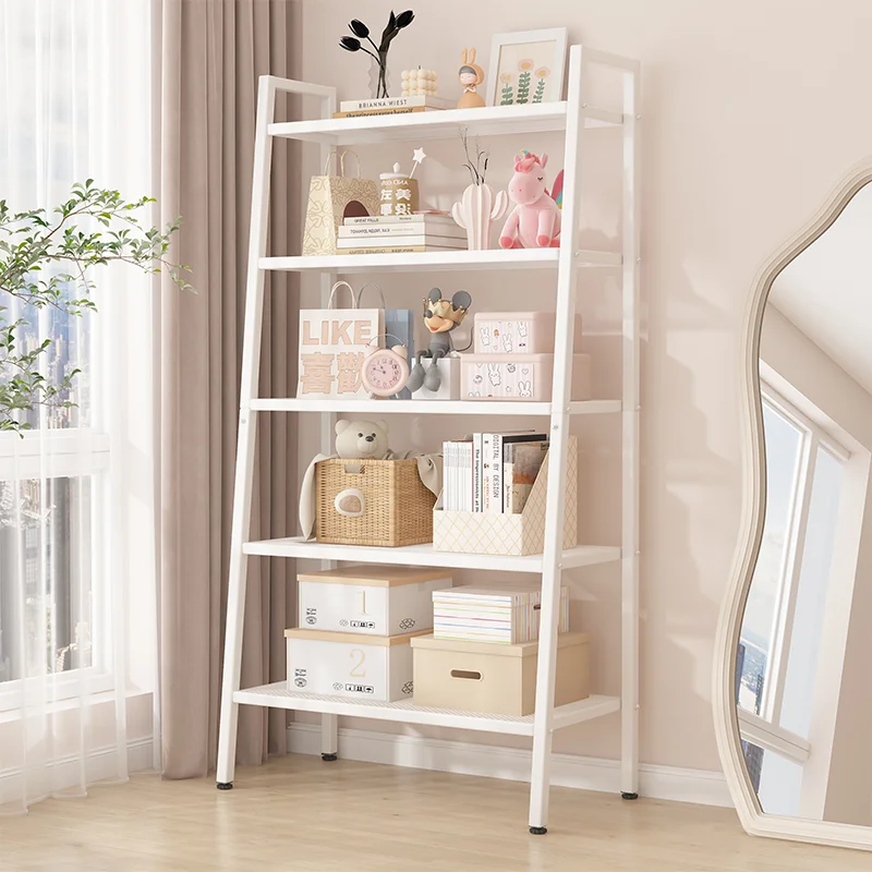 

Trapezoidal Multi-layer Bookshelf Stand Bedroom Living Room Display Shelf Storage Organizer Carbon Steel Ground-standing Rack