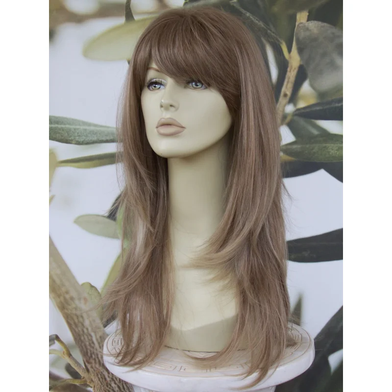 WIG RAMBUT FASHION WANITA PENUH PANJANG COKLAT CAHAYA/PIRANG CAMPURAN TAHAN PANAS UK