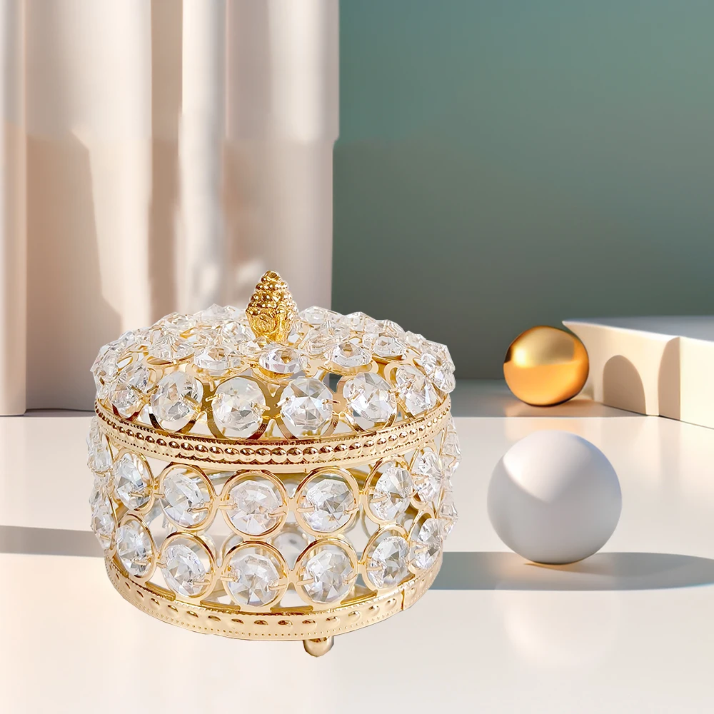 

1 шт./лот, шкатулка для драгоценностей с кристаллами-золотой дисплей, органайзер, коробка для подарков, чехол для дома, декоративная коробка для хранения, брелок, кольцо, серьги