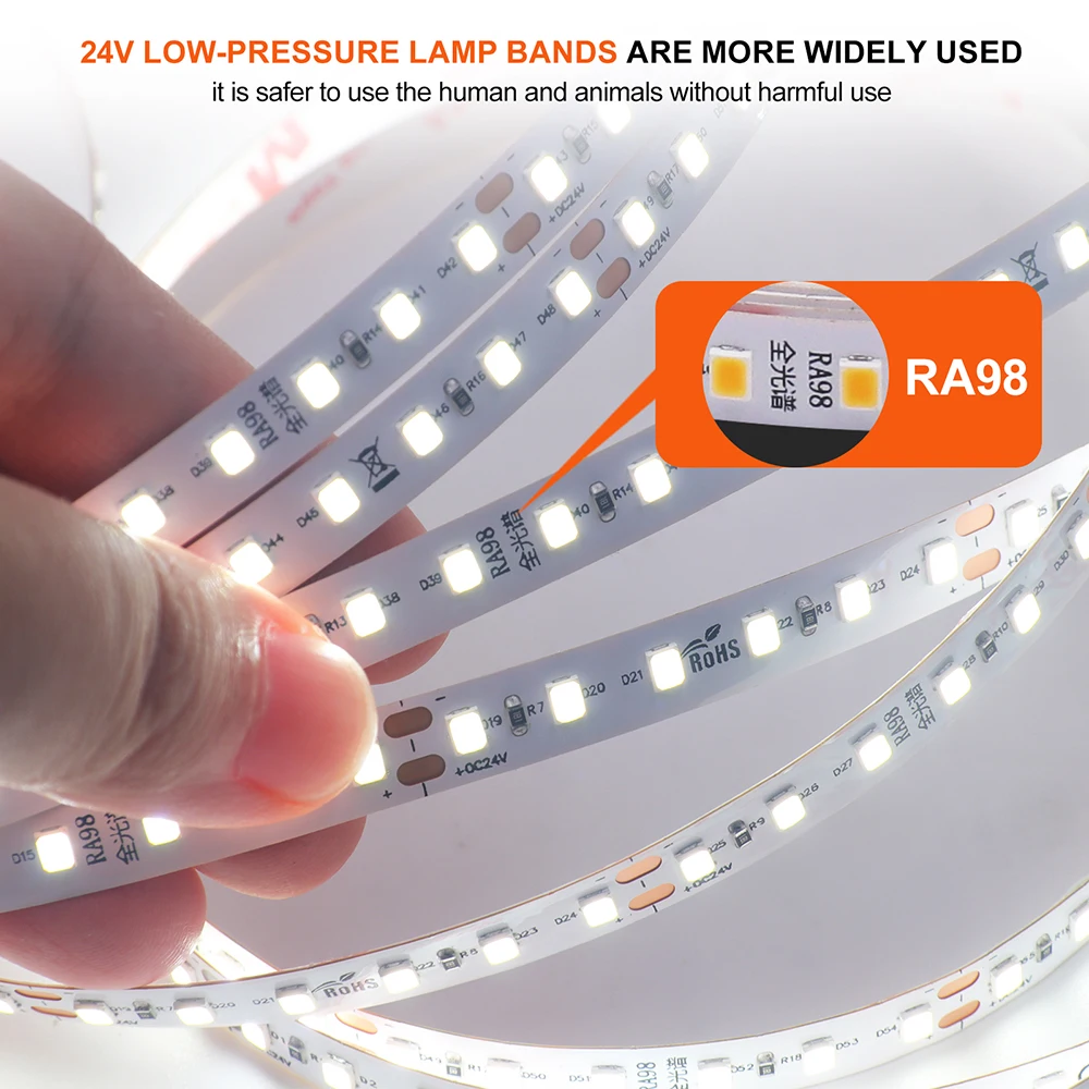 5 متر 10 متر 240LED/م LED قطاع ضوء 24 فولت RA98 2700 كيلو 3000 كيلو 3500 كيلو 4000 كيلو 5000 كيلو 6000 كيلو عالية مشرق شريط مرن 120LED إضاءة غرفة المنزل